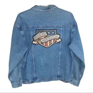 Harley Davidson PHD 📌 size medium Women's blue jean jacket